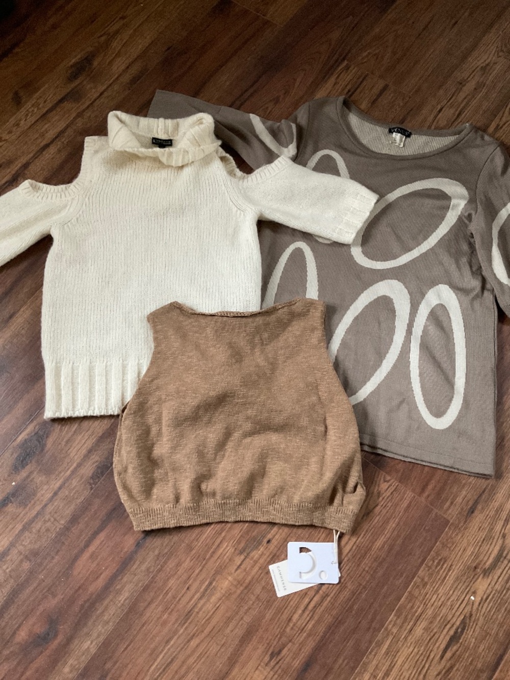 Lot of  3 women’s sweaters Express L  Venus S Commense L